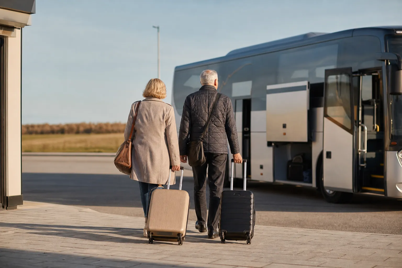 Redaktionell bild till guiden om pensionar senior buss