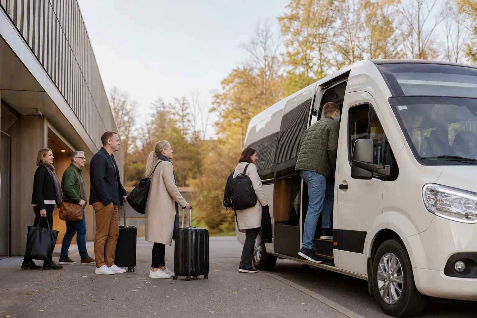 Redaktionell bild till guiden om hyra minibuss