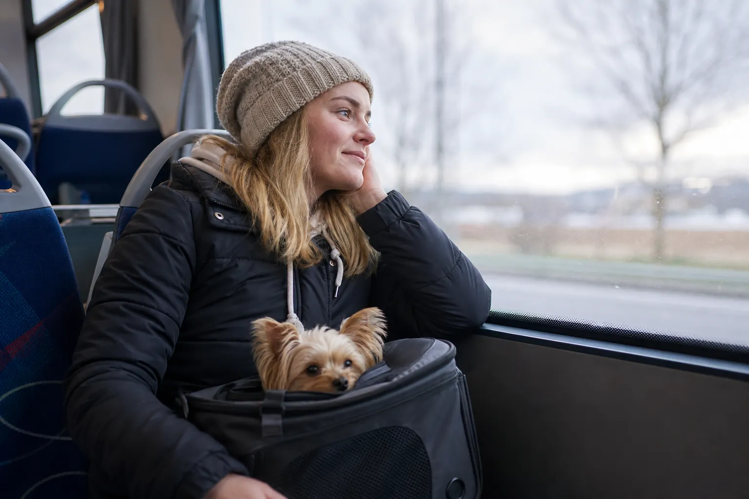 Redaktionell bild till guiden om husdjur pa buss